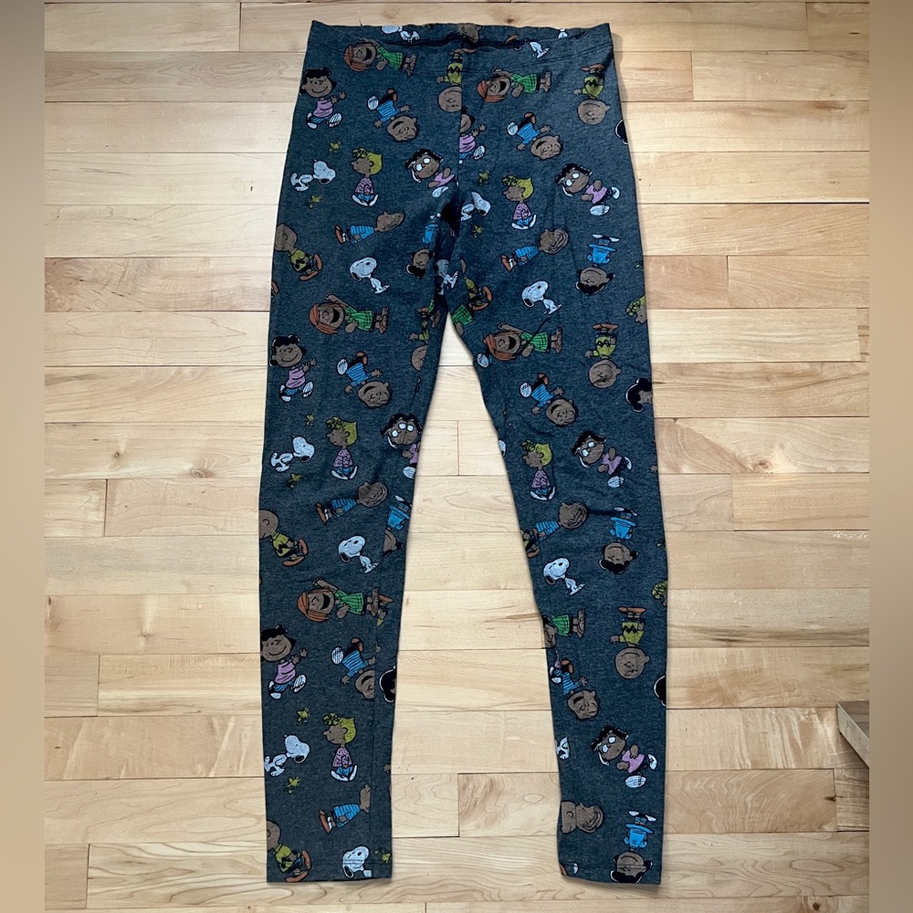 Peanuts Gray Cartoon Character Leggings